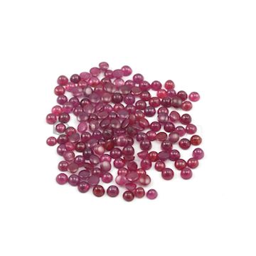 3.60 to 4.20 mm - Medium Red Round Ruby Cabochons - 147 pieces - 50.02 carats (RuCab1066)