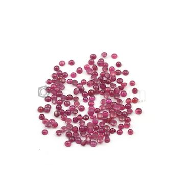 2.80 to 3.20 mm - Medium Red Round Ruby Cabochons - 166 pieces - 25.35 carats (RuCab1068)