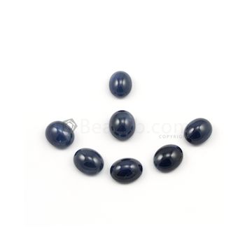 13 x 10 mm to 13.50 x 11 mm - Dark Blue Round Sapphire Cabochons - 7 pieces - 67.02 carats (SaCab1017)