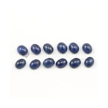 10 x 8 mm - Medium Blue Round Sapphire Cabochons - 12 pieces - 46.44 carats (SaCab1018)