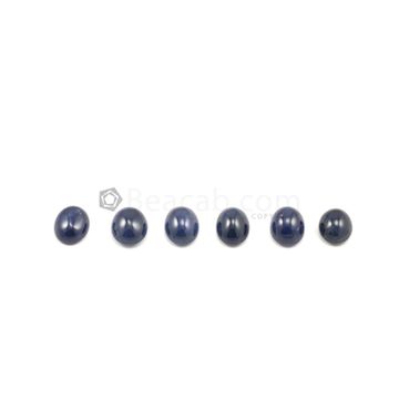 12 x 10 mm to 11.50 x 9.50 mm - Dark Blue Oval Sapphire Cabochons - 6 pieces - 42.45 carats (SaCab1020)