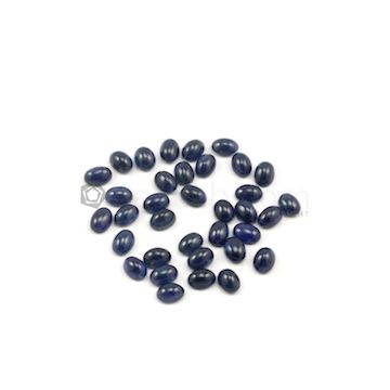 6 x 4 mm - Dark Blue Oval Sapphire Cabochons - 35 pieces - 43.22 carats (SaCab1022)