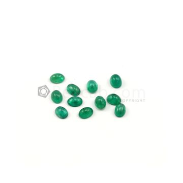 8 x 6 mm - Light Green Oval Emerald Cabochons - 11 pieces - 14.31 carats (EmCab1004)