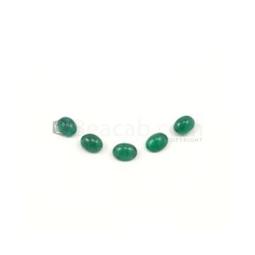 9 x 7 mm - Medium Green Oval Emerald Cabochons - 5 pieces - 9.40 carats (EmCab1005)