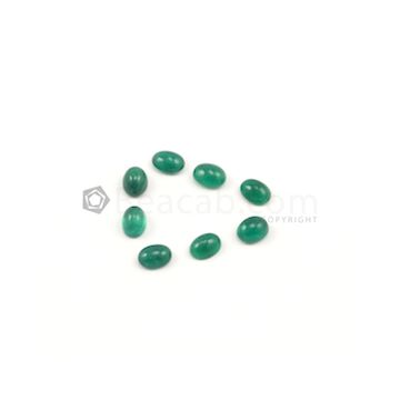 8 x 6 mm - Medium Green Oval Emerald Cabochons - 8 pieces - 10.64 carats (EmCab1006)