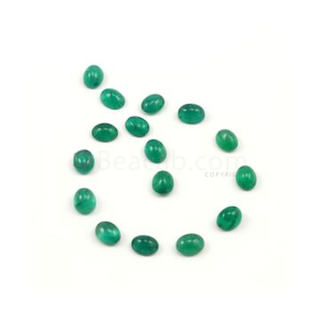 9 x 7 mm - Medium Green Oval Emerald Cabochons - 16 pieces - 30.14 carats (EmCab1009)