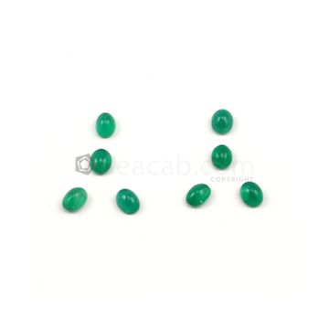 8 x 6 mm - Medium Green Oval Emerald Cabochons - 8 pieces - 9.99 carats (EmCab1012)