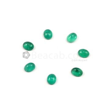 9 x 7 mm - Light Green Oval Emerald Cabochons - 7 pieces - 13.06 carats (EmCab1013)