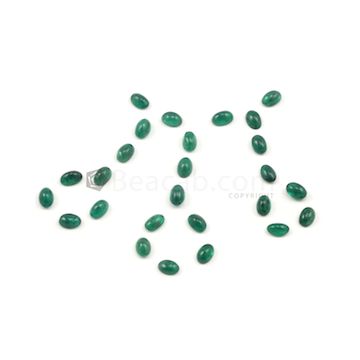 6 x 4 mm - Dark Green Oval Emerald Cabochons - 26 pieces - 12.94 carats (EmCab1016)