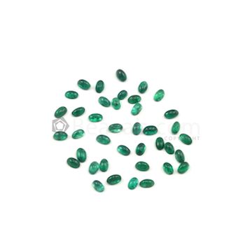 5 x 3 mm - Dark Green Oval Emerald Cabochons - 39 pieces - 9.94 carats (EmCab1019)