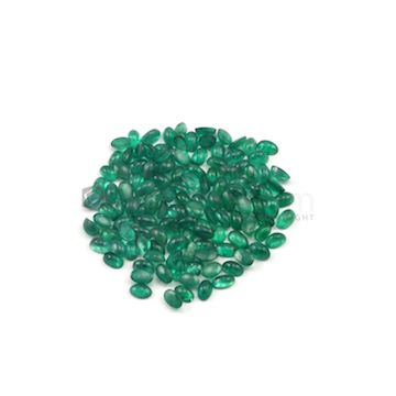 5 x 3 mm - Medium Green Oval Emerald Cabochons - 125 pieces - 30.40 carats (EmCab1021)