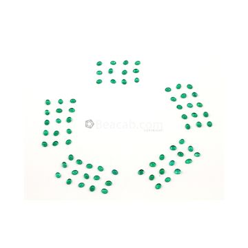 5 x 4 mm - Medium Green Oval Emerald Cabochons - 72 pieces - 24.76 carats (EmCab1022)