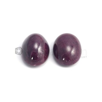 21 x 16 mm - Dark Red Oval Ruby Cabochon - 2 pieces - 72.50 carats (RuCab1080)