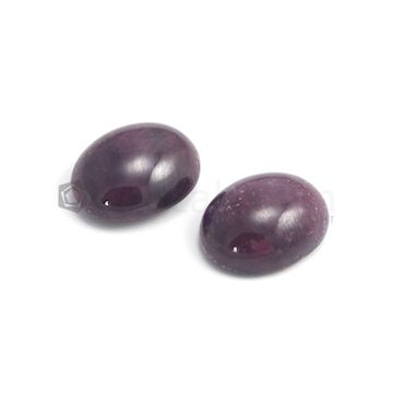 20 x 16 mm - Dark Red Oval Ruby Cabochon - 2 pieces - 55.00 carats (RuCab1081)
