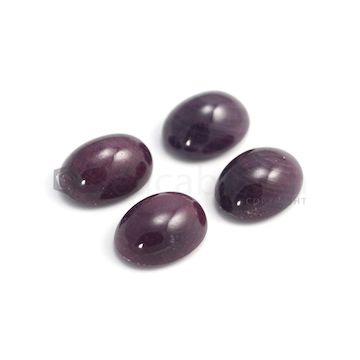 19 x 5 mm, 20 x 5 mm - Dark Red Oval Ruby Cabochon - 4 pieces - 115.50 carats (RuCab1083)