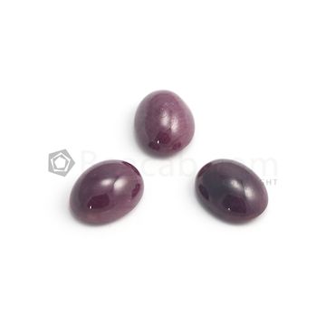 18 x 14 mm - Dark Red Oval Ruby Cabochon - 3 pieces - 62.00 carats (RuCab1085)