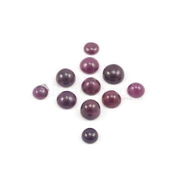 8 to 11 mm - Dark Red Oval Ruby Cabochon - 11 pieces - 53.50 carats (RuCab1087)