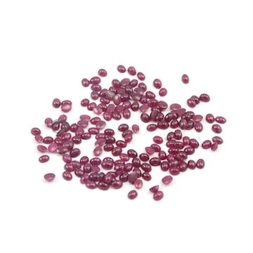 4 x 3 mm - Dark Red Oval Ruby Cabochon - 179 pieces - 38.19 carats (RuCab1088)