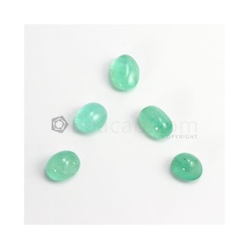 15 x 12.50 mm to 19 x 14 mm - Light Green Oval Emerald Cabochon - 5 pieces - 82.92 carats (EmCab1052)