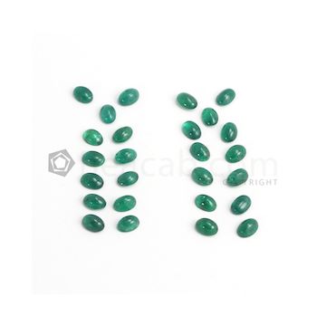 7 x 5 mm - Dark Green Oval Emerald Cabochon - 36 pieces - 20.33 carats (EmCab1053)
