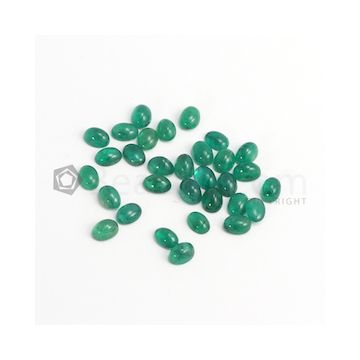 7 x 5 mm - Dark Green Oval Emerald Cabochon - 31 pieces - 25.65 carats (EmCab1055)