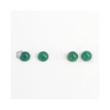 8 mm - Medium Green Round Emerald Cabochon - 4 pieces - 8.92 carats (EmCab1057)