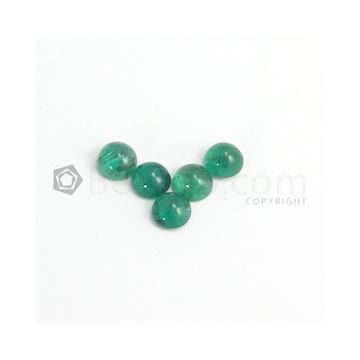8 mm - Medium Green Round Emerald Cabochon - 5 pieces - 9.82 carats (EmCab1073)