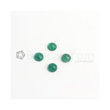 7 mm - Dark Green Round Emerald Cabochon - 4 pieces - 5.09 carats (EmCab1077)