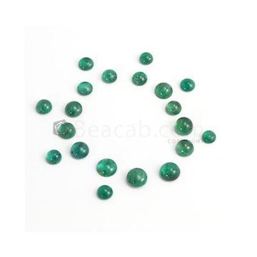 6 to 9 mm - Dark Green Round Emerald Cabochon - 20 pieces - 32.94 carats (EmCab1082)