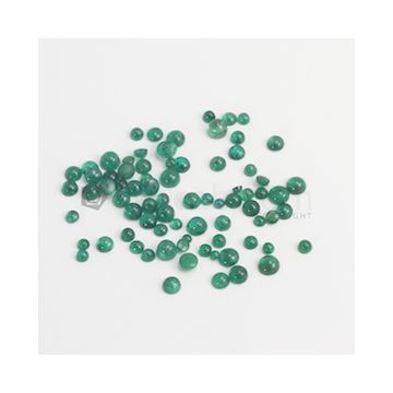 3 to 6 mm - Dark Green Round Emerald Cabochon - 78 pieces - 37.08 carats (EmCab1084)