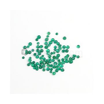 3 to 4.80 mm - Medium Green Round Emerald Cabochon - 96 pieces - 20.38 carats (EmCab1086)