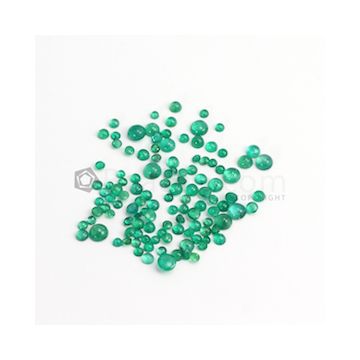 3 to 6 mm - Medium Green Round Emerald Cabochon - 118 pieces - 26.75 carats (EmCab1085)