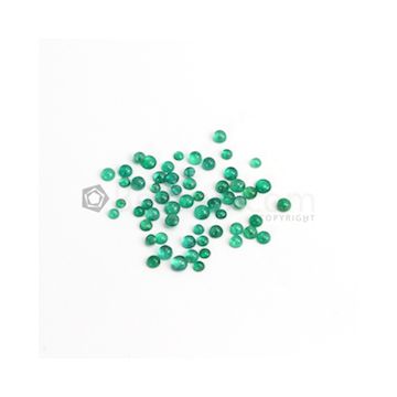 3 to 4.70 mm - Medium Green Round Emerald Cabochon - 58 pieces - 13.98 carats (EmCab1090)