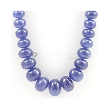 10 to 20 mm - Medium Violet Tanzanite Smooth Beads - 1050.00 carats (TzSB1002)