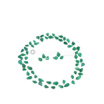 5.50 x 4 mm to 8 x 5 mm - Medium Green Emerald Carving - 68 pieces - 34.24 carats (EmCar1003)