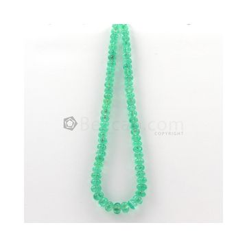 6 to 8 mm - Medium Green Emerald Carved Beads - 88 pieces - 107.90 carats (EmCarB1014)