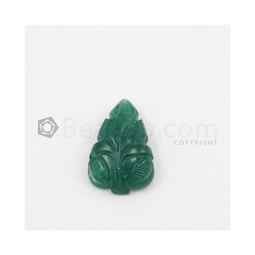 19.50 x 12 mm - Dark Green Emerald Carving - 1 piece - 7.66 carats (EmCar1010)