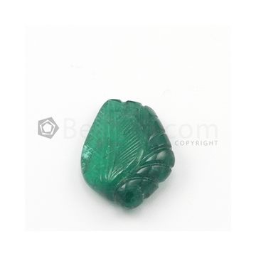 19 x 17 mm - Dark Green Emerald Carving - 1 piece - 18.88 carats (EmCar1011)