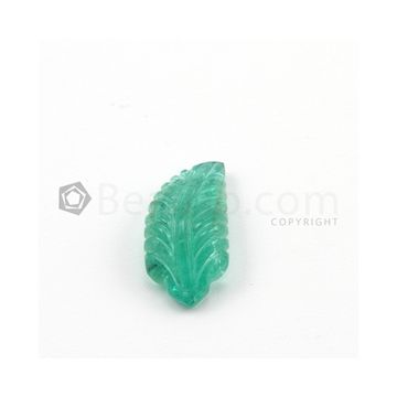 20 x 10 mm - Medium Green Emerald Carving - 1 piece - 8.52 carats (EmCar1013)