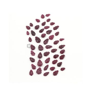6 x 3 mm to 8.50 x 6 mm - Dark Red Ruby Carvings - 47 pieces - 28.50 carats (RCar1004)