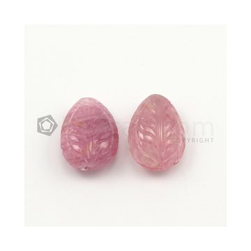 25 x 17 mm - Light Pink Unheated Pink Sapphire Carving - 2 pieces - 79.30 carats (PnSCar1001)
