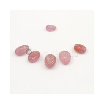 14.50 x 11 mm to 10 x 7 mm - Light Pink Unheated Pink Sapphire Carving - 6 pieces - 50.67 carats (PnSCar1007)