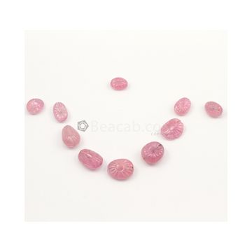 17 x 13.50 mm to 11.50 x 9 mm - Light Pink Unheated Pink Sapphire Carving - 10 pieces - 104.77 carats (PnSCar1011)
