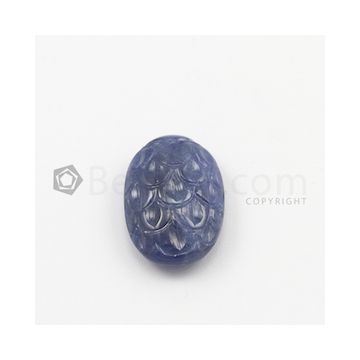 21 x 15 mm - Dark Blue Unheated Sapphire Carving - 1 pieces - 23.31 carats (SCar1008)