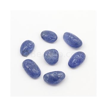 18 x 10 mm to 13.50 x 9.50 mm - Medium Blue Unheated Sapphire Carving - 7 pieces - 60.02 carats (SCar1018)