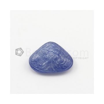 22 x 17 mm - Medium Blue Unheated Sapphire Carving - 1 pieces - 26.27 carats (SCar1021)