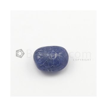 17.50 x 14 mm - Dark Blue Unheated Sapphire Carving - 1 pieces - 23.21 carats (SCar1022)
