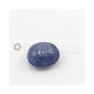 18 x 14.3 mm - Dark Blue Unheated Sapphire Carving - 1 pieces - 27.09 carats (SCar1023)