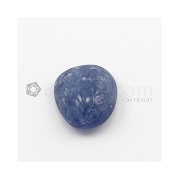 21 x 19 mm - Medium Blue Unheated Sapphire Carving - 1 pieces - 34.96 carats (SCar1024)