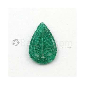 30 x 16.50 mm - Medium Green Emerald Carving - 1 piece - 13.51 carats (EmCar1022)